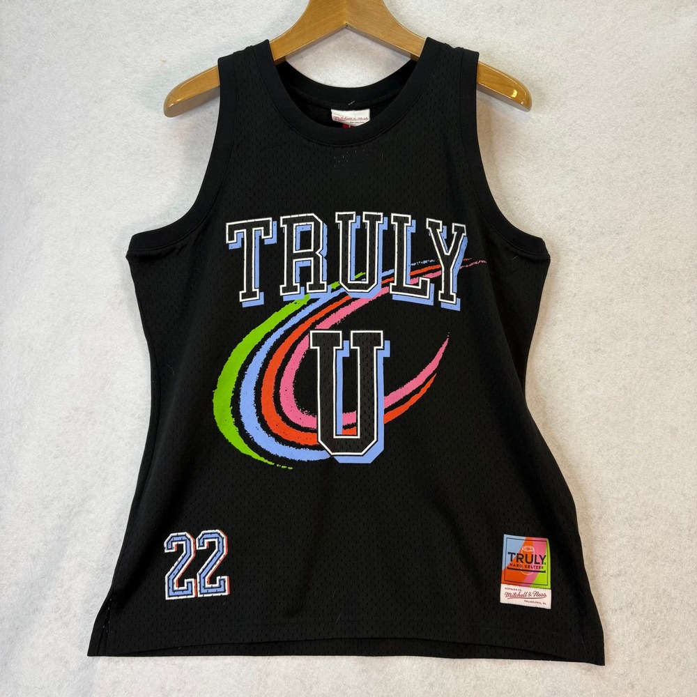 NWT Mitchell & Ness Black Truly Hard Seltzer Mesh Basketball Jersey Mens L Retro